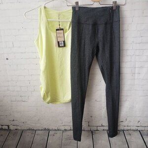 NEW Calia Lemon Ice Yellow Tank Essential High Rise Leggings Lot XS